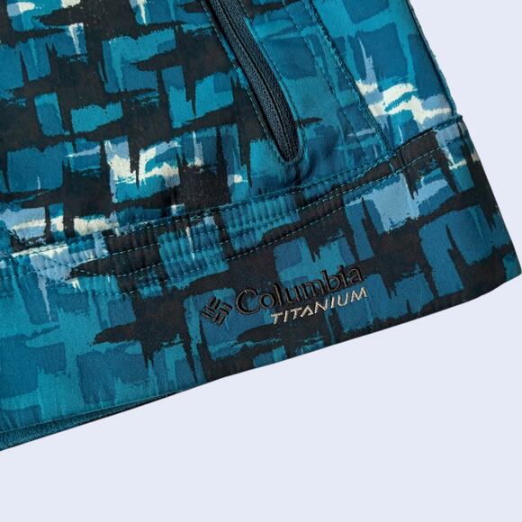 Columbia M Titanium Jacket Turquoise Digital Camo Hooded Athletic Outdoor - Picture 3 of 8